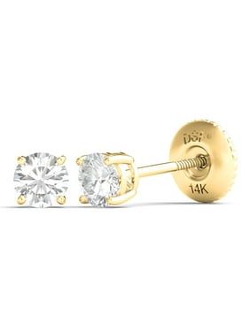 Diamond Studs Forever Womens Earrings Product Image Diamond Studs Forever 14k Yellow Gold Solitaire Stud Earrings 1 3 Ctw