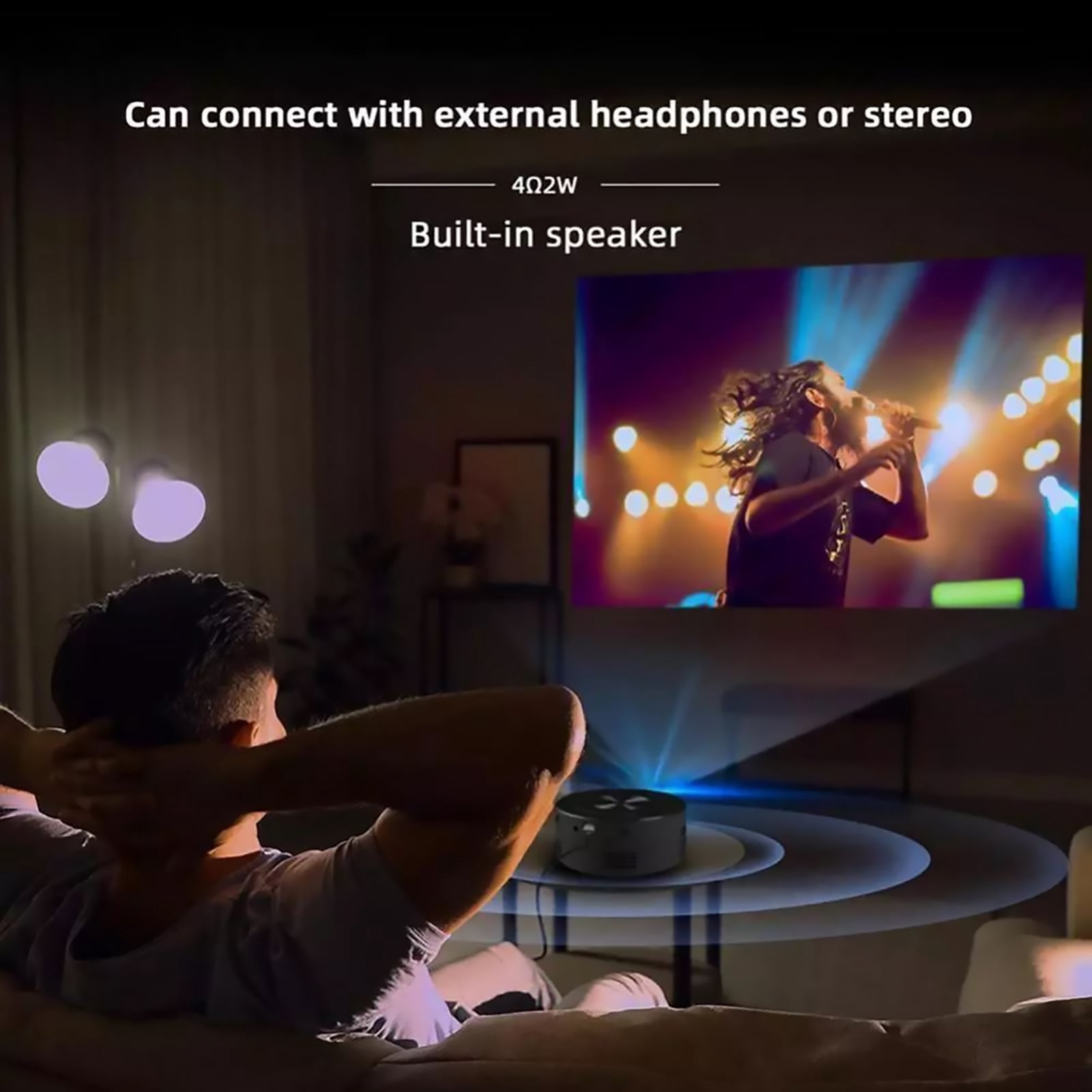 Portable LED Projector with LCD Display Supports 1080p, for Clear and Vibrant Projections for Travel