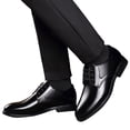 thumbnail image 2 of YUEHUA Men's Dress Shoes Leather Wingtip Formal Business Oxford Shoes Brogue Retro Derby Dress Shoes for Men, 2 of 9