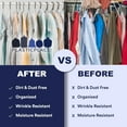 thumbnail image 4 of Plasticplace Clear Plastic Hanging Garment Bags, 1.0 Mil Sloped Shoulder Plastic Suit Bags Protect Full-Length Dresses, Coats, Uniforms, and More Long Apparel, 21" x 4" x 54", 50 Count, 4 of 7