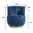 thumbnail image 4 of PAPROOS Swivel Accent Chair, Armchair with Velvet Fabric, Barrel Chair with Metal Ring for Living Room, Bedroom, Navy, 4 of 10