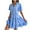 Blue, variant on Homenesgenics Summer Dresses for Women Plus Size Fashion Women's Casual Slim V-shaped Short Sleeve Solid Color Dress Gifts for Women