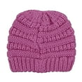 thumbnail image 3 of C.C Babies' Winter Knit Plain Cuff Skull Cap Beanie Hat, Solid Lavender, 3 of 5