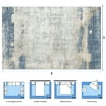 thumbnail image 4 of Nefoso 5ft x 8ft Area Rugs, Washable Area Rugs for Living Room Bedroom Home Decor, Non-Slip Carpet, Modern Abstract, Blue & Beige, 4 of 10