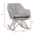 thumbnail image 3 of Costway Rocking Chair Fabric Rocker Upholstered Single Sofa Chair Accent Armchair Grey, 3 of 10
