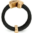 thumbnail image 2 of Black Ti & Bronze Cable White Sapphire Cable Flexible Ring, 2 of 4