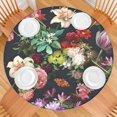 thumbnail image 2 of Pioneer Flower Floral Print Pattern Round Fitted Tablecloth with Elastic Edge,Dining Table Cover Waterproof,Outdoor Round Tablecloth for Camping,Dining,Indoor and Outdoor, 2 of 7