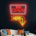 thumbnail image 4 of Handmadetneonsign We Are Open Here Neon Sign, Arrow Direction Wall Art Decor, Open Welcome Wall Decor, 4 of 5