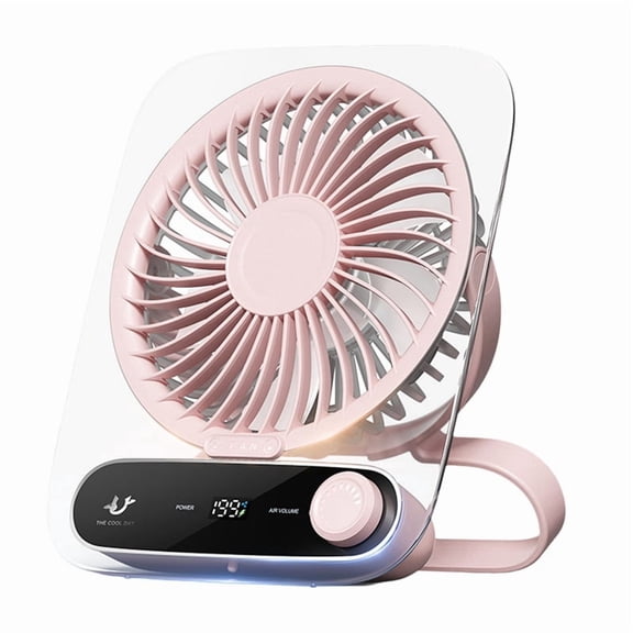Mood Light Aromatherapy Desk Fan with USB Charging Cable, 180° Swivel, 2 Light Modes, Portable