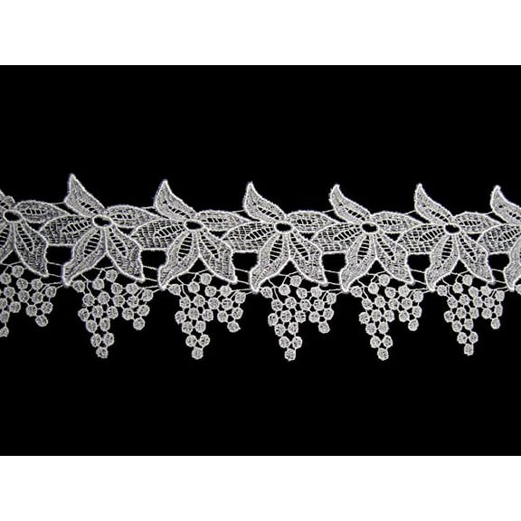 Altotux 4.5" White Elegant Grapes Venice Floral Sewing Crafts Lace Trim By Yard