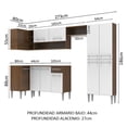 thumbnail image 3 of Cocina Integral Completa Esquinera 353cm Emilly Sun Madesa 01 - Marrón/Blanco Madesa GCEM353001, 3 of 10