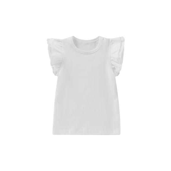 Gureui Newborn Infant Toddler Baby Girl Fly Sleeve T-shirt,Casual Solid Color Round Neck Summer Top