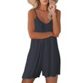 thumbnail image 2 of ORUYROP SNUGWIND Femmes Casual Sans Manches Sangle Lâches Combinaisons Réglables Stretch Shorts Romper avec Poches, 2 of 4