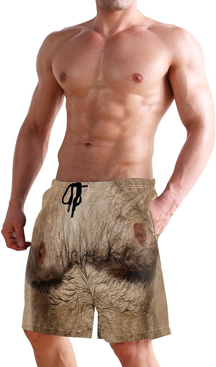 Mens hairy hotsell swim trunks