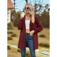 thumbnail image 4 of Women'S Crochet Open Cardigan Long Sleeve Cover Up Summer Wine Red XXL, 4 of 7