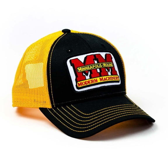 Minneapolis-Moline Logo Black and Gold Mesh Back Hat, MMGBM