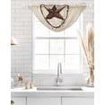 thumbnail image 4 of Waterfall Valances for Windows, Texas Star Farmhouse Kitchen Sheer Valance Curtains, Western Country Stars Retro Rod Pocket Elegant Swag Valances for Living Room Bedroom, 47.2"x38.5", 3 Panel, 4 of 8