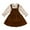 Brown Ruffle, variant on Younger Tree Toddler Baby Girl Fall Dress Outfit Long Sleeve Top Strap Dress Overall with Pocket Clothes Set for 2-3T
