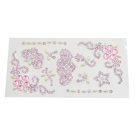 Pink Plastic Rhinestones Facial Decoration Face Eyebrows Styling Makeup Stickers