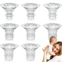 XIRQI 8 sizes Breast Pump Flange Inserts Sizing Kit Compatible with 24mm Flange/Shield of Most Pumps, Insert for Breast Pump Replacement Accessories