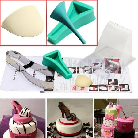 High Heel mould Shoe Fondant Cake Mold Silicone Mould Template Kit DIY For Wedding