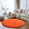 thumbnail image 3 of SARAG Round Area Rugs 5'x5' Fluffy Circle Rugs for Baby Nursery Non-slip Carpetfor Children Kids Room, Orange, 3 of 8