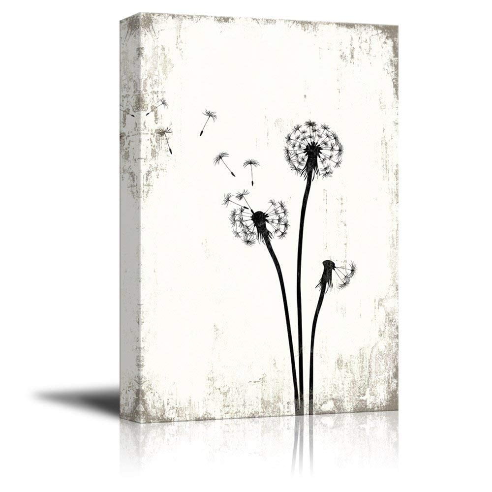 Wall26 Dandelion Seeds on Rustic Background Canvas Art Wall Decor 12"x18"