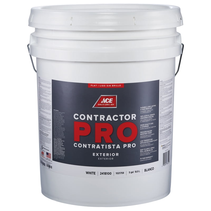 Ace Contractor Pro White Flat Acrylic Latex Paint Outdoor