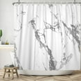 thumbnail image 4 of 72x84 Inches Gray and White Marble Shower Curtain Abstract Marble Texture Modern Luxury Art Shower Curtains for Bathroom Decor Polyester Fabric Bath Curtain Waterproof with Hooks, 4 of 6