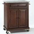 thumbnail image 3 of Bowery Hill Traditional Wood Kitchen Cart with Granite Top in Mahogany/Gray, 3 of 7