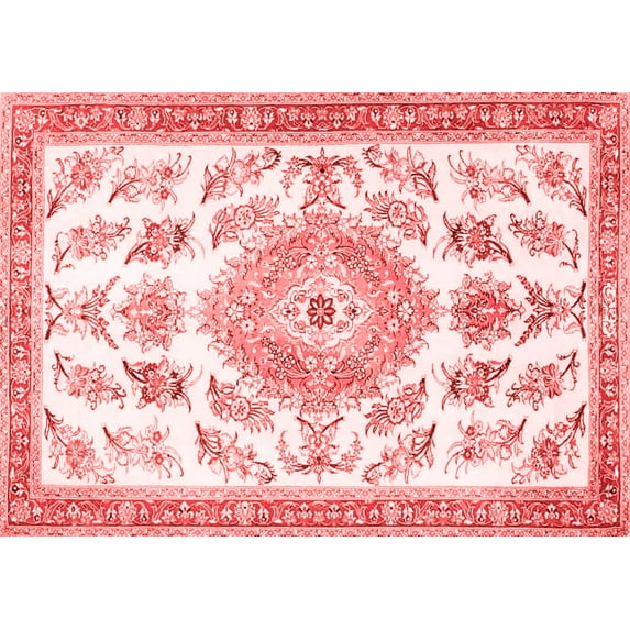 Ahgly Company Indoor Rectangle Medallion Red Traditional Area Rugs, 5' x 8'