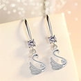 thumbnail image 2 of Fiudx Pendientes de Mujer Pendientes de Temperamento Pendientes de Diamantes de Cristal, 2 of 2