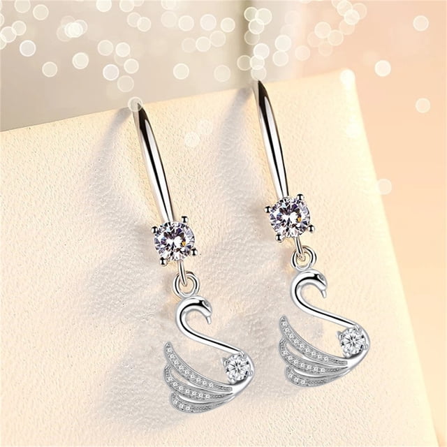 WREESH Boucles d'Oreilles Dames Boucles d'Oreilles Tempérament Cristal Diamant