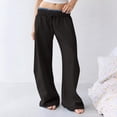 thumbnail image 2 of TZZQ Low Rise Barrel Sweatpants for Women Drawstring Baggy Sweat Pants Casual Wide Leg Elastic Waisted Barrel Lounge Trousers with Pockets Lightweight Workout Athletic Lounge Pants Black L, 2 of 7