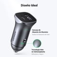 thumbnail image 2 of Cargador de Auto Dual 30W Ugreen 40858 USB-C + USB-A de Carga Rápida, 2 of 6