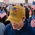 thumbnail image 4 of 250 Anniversary USA Hat We The People Embroidered Cap Independence Day American Flag Hat Adjustable Washed Denim Unisex 2026 Celebration Cap,Yellow, 4 of 5