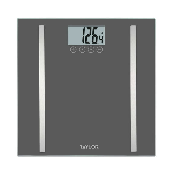 Taylor LCD Body Composition Scale, Gray Glass, 400lb Capacity
