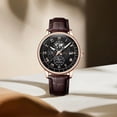 thumbnail image 2 of Men’s Openwork Quartz Watch with Leather Strap – Alloy Case Business Casual Wristwatch, Fashion Skeleton Dial Analog Timepiece for Daily Wear and Meetings, 2 of 6