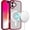Red, variant on For iPhone 16 6.1 inch Core [Magnetic Circle] Core [Magnetic Circle] Colorful Buttons Thick 2mm Hybrid - Black