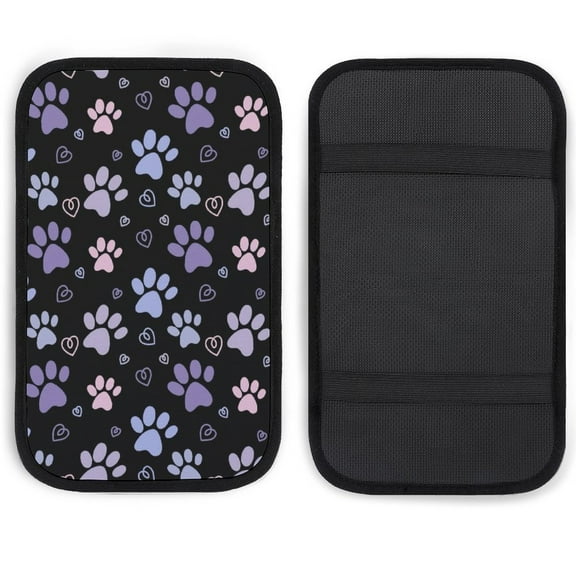 Cartoon Paw Print Universal Armrest Box Mat, Armrest Box Protector Center Console Cover Car Decoration Accessories
