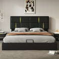 thumbnail image 2 of HMSHA Queen Size Upholstered Platform Bed with Hydraulic Storage System,No Box Spring Needed,Black, 2 of 10