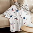 thumbnail image 3 of TOPRenddon Independence Day Flannel Blanket - 70x100cm Patriotic Outdoor/Indoor Throw for Camping, Travel & Sofa Use (Red/White/Blue), 3 of 7
