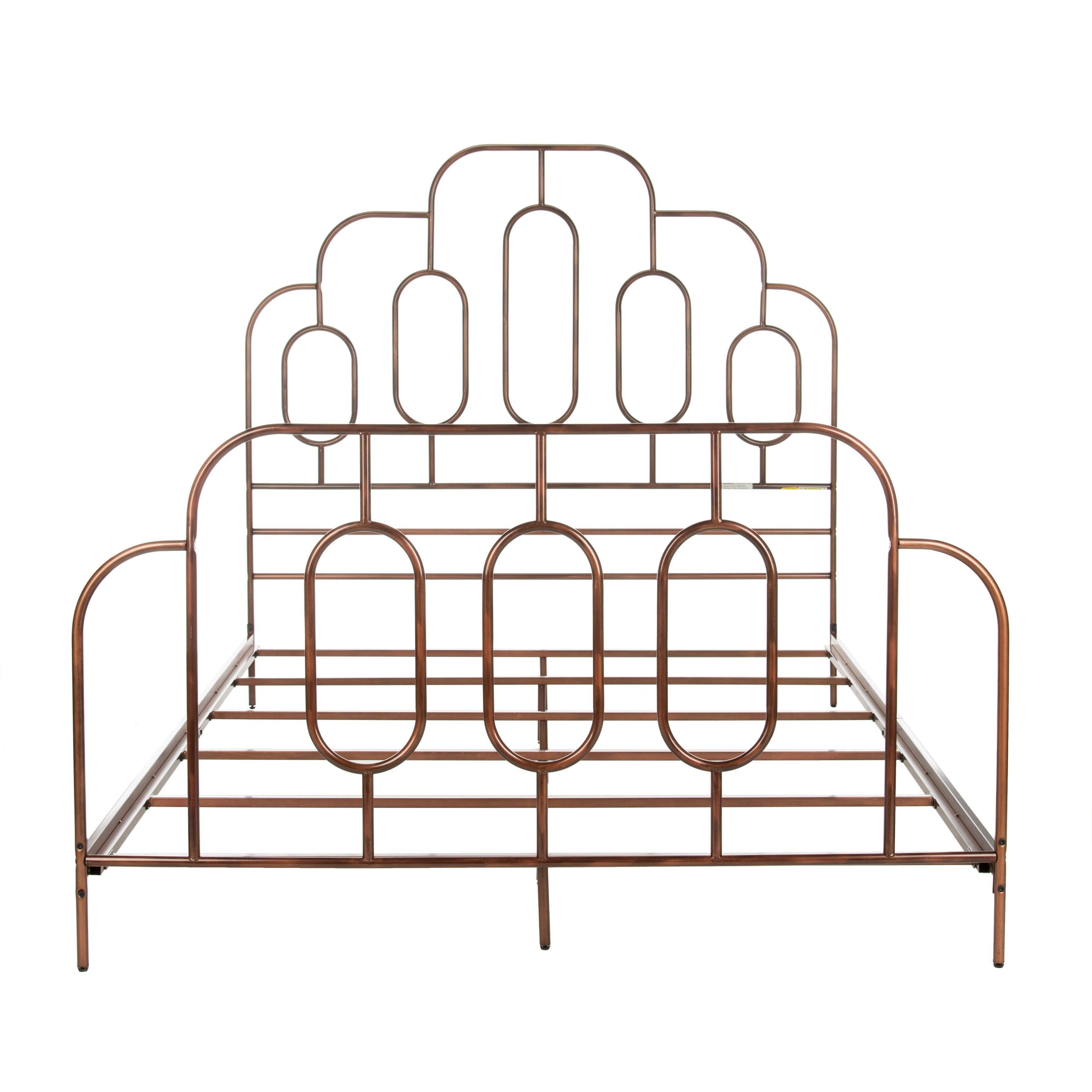 SAFAVIEH Paloma Metal Retro Bed Frame, Queen, Antique Bronze