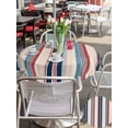 thumbnail image 4 of Outdoor Tablecloth with Umbrella Hole and Zipper, Blue Red Striped Round Table Cloth 54 Inch Waterproof Tablecloth, Modern Stripes Art Farmhouse Picnic Table Cover for Patio Camping, 4 of 7
