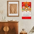 2025 Calendar Clock with Chinese Lunar New Year Design Auspicious Pattern for Festive Decoration