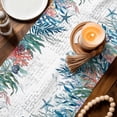 thumbnail image 3 of Coastal Teal Seaweed Table Runner 70 Inches, Summer Beach Coral Starfish Retro Bed Runner Dresser Scarves Tabletop for Indoor Outdoor Parties/Ceremony/Banquet, 13" x 70", 3 of 9