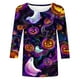 thumbnail image 4 of Ailaofu 3/4 Length Sleeve Women Tops Crew Neck Blouses Dressy Casual Summer T Shirts Loose Fit Business Work Clothes, 4 of 4