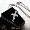 thumbnail image 3 of 555Jewelry Stainless Steel Cross Necklace for Men, Cross Necklace for Women, Box Link Chain, Cross Pendant for Men, Womens Cross Necklaces, Cross Necklaces for Men, 18 Inch, Silver, 3 of 8