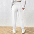 thumbnail image 6 of ClodeEU Women's High Waisted Smocked Waist Jogger Pants,Casual Loose Fit Joggers with Elastic Cuffs White,Women's Plus XXL, 6 of 9