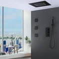 thumbnail image 3 of Thermostatic Ceiling Mounted LED Four Functions Complete Shower System with 3 PCS of Body Jets with Rough-in Valve, 3 of 5